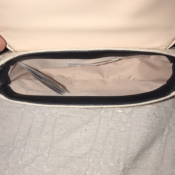 Women’s H&M Shoulder/Belt Mini Bag Purse Canvas Leather Cream Black NWOT - Picture 8 of 8